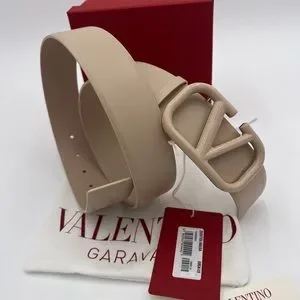 Original Valentino Garavani Neutral VLogo Leather Belt size 85 Valentino Garavani | Accessories | Original Valentino  main image 2
